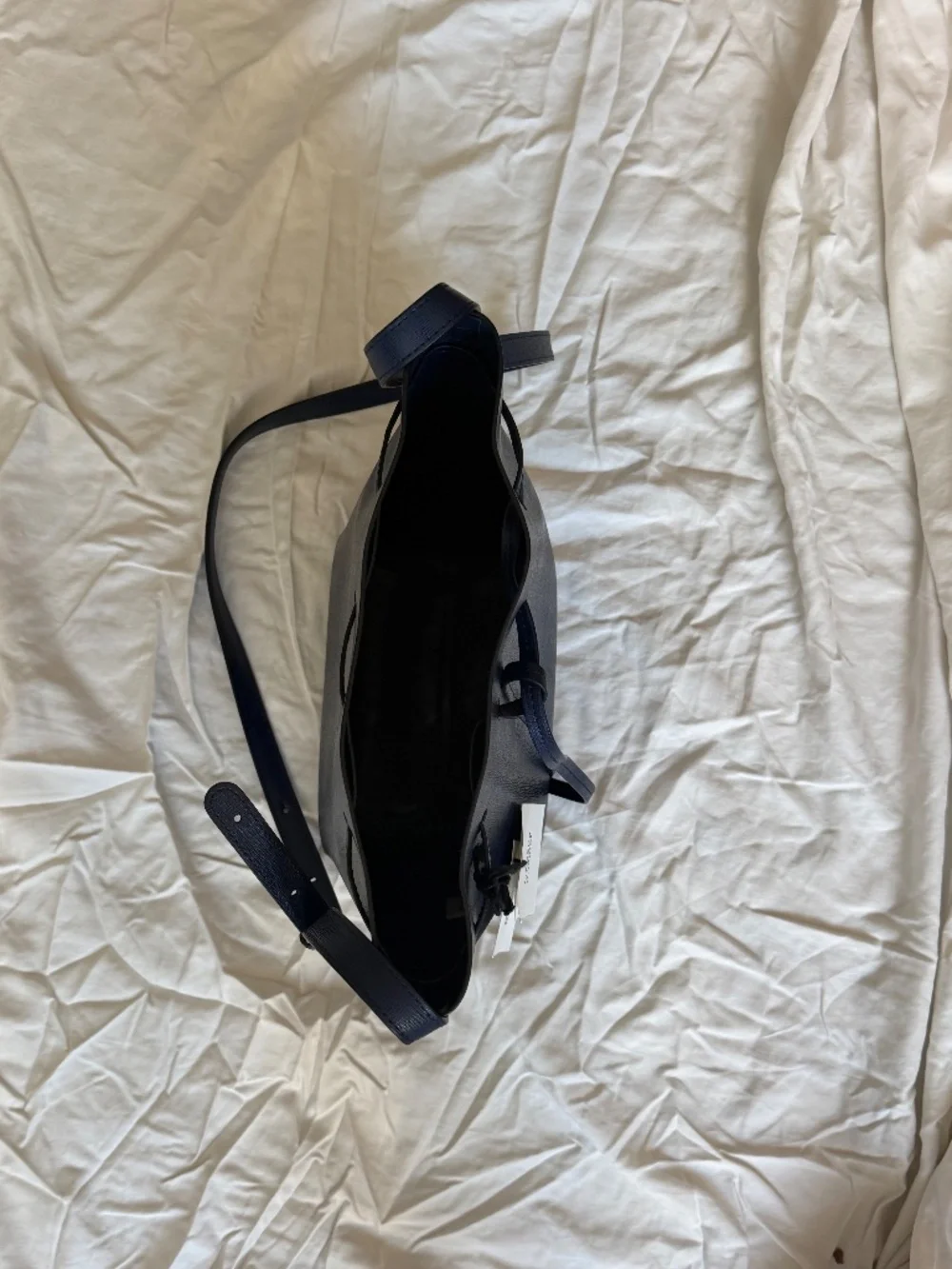 Mansur Gravriel Navy Crossbody Bucket Bag